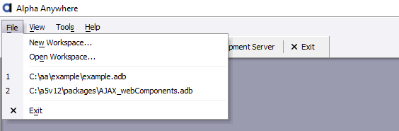 Create a New Workspace from the File menu.